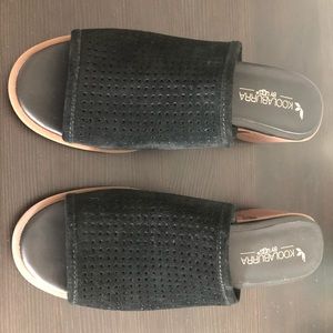 NWOT Black suede Koolaburra by UGG slip on mules.